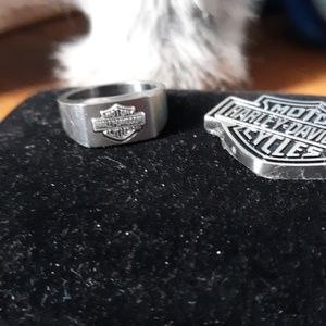 Harley Davidson size 5 ring Titanium and 925